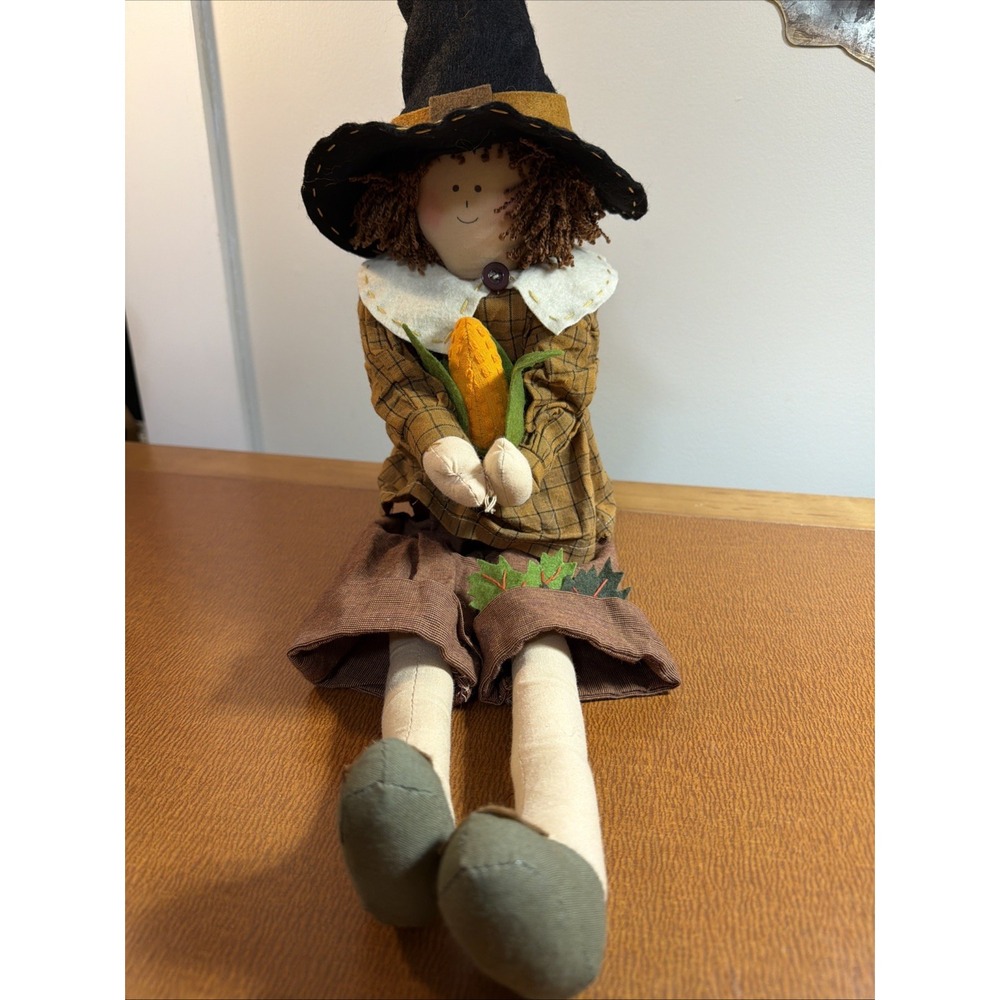 Vtg Primitive Fall Autumn Doll Halloween Thanksgiving Harvest 20"